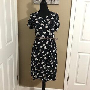 Few Moda New York Navy Floral Dress Size small new with tags #109